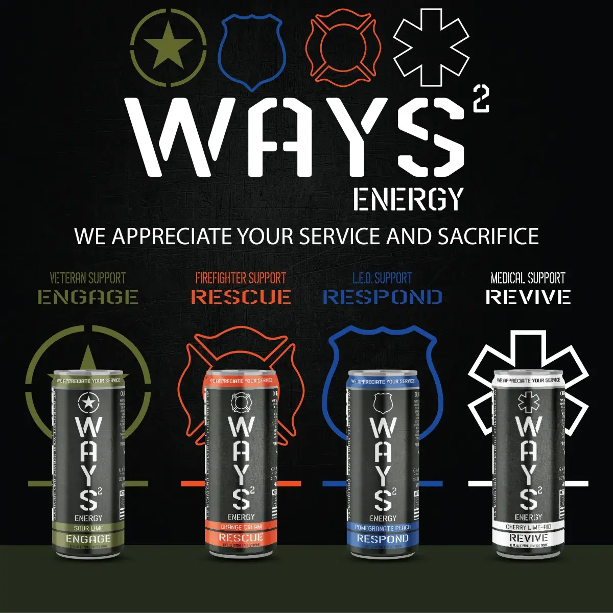 Power your day with WAYS Energy—veteran-owned, zero-sugar energy drinks that honor heroes and donate 10% of profits to support veterans and first responders.Use promo code HISGLORY for 10% off your purchase! 