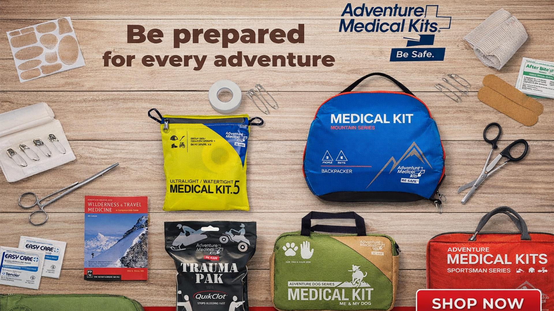 Medical Kits Designed for Any Adventure.Preparedness is an act of stewardship — of your safety, your family, and your community. Adventure Medical Kits help you meet that responsibility with confidence. Each kit is carefully curated with essential medical supplies that allow you to respond quickly to injuries, emergencies, and unexpected situations. Instead of reacting in panic, you can act with calm, clarity, and competence.
