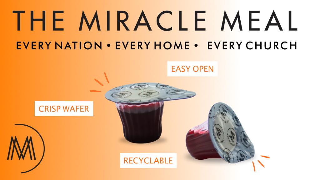 The Miracle Meal provides the best pre-filled individually sealed communion cups and wafers in the US. 100% Concord Grape Juice.Use code HISGLORY20 at checkout.
