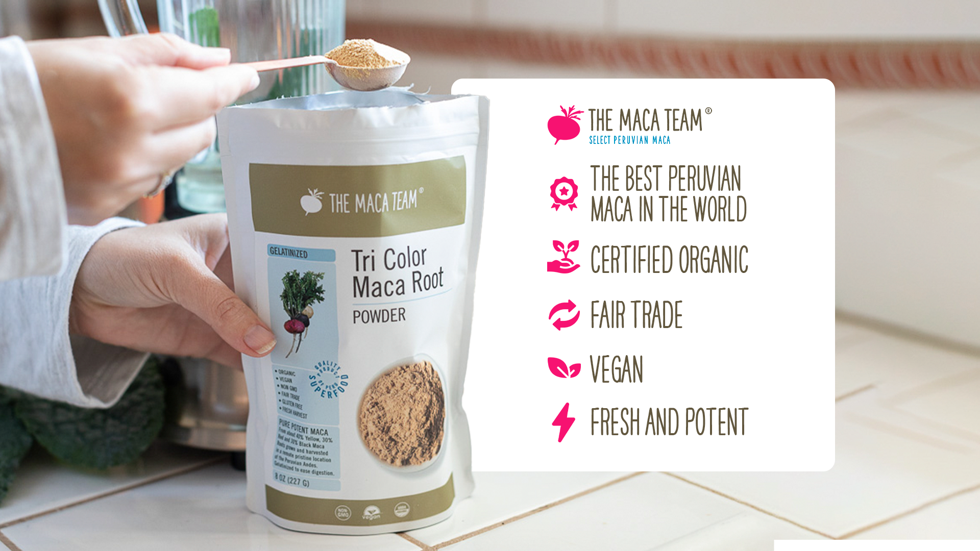 Maca root is a nutrient-dense superfood from the high Andes of Peru and Bolivia, used for thousands of years. Known for supporting energy, vitality, and overall wellness, customers report benefits from hormone balance to skin, fertility, and performance. Its unique nutrient profile helps support healthy hormone function and whole-body balance.